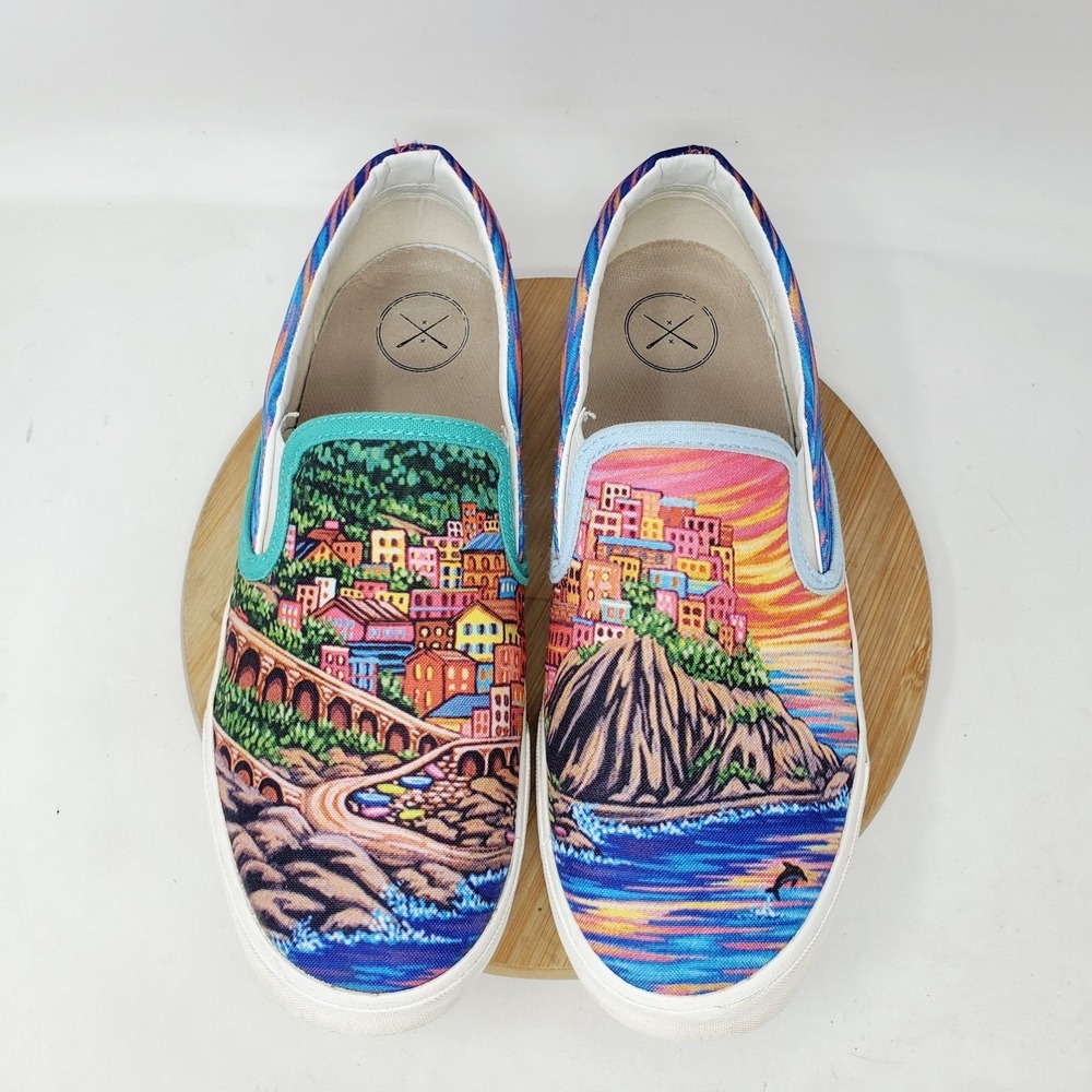 Inkkas Trek Slip On Shoes Womens 10 Colorful Cinque Bella Low Top Retro Sneaker